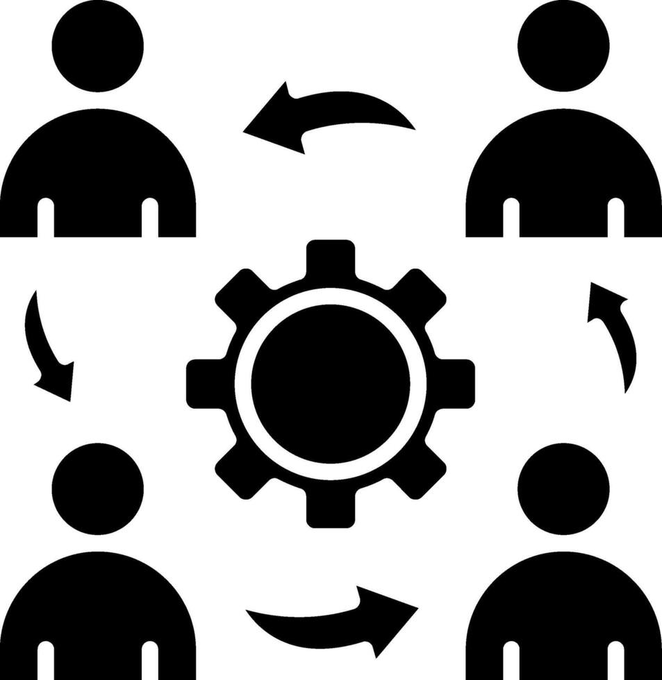 Teamwork Glyph Icon vector