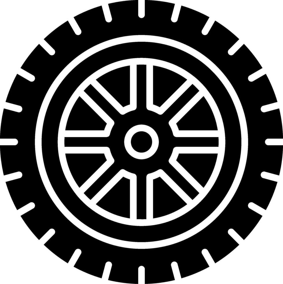 Wheel Glyph Icon vector