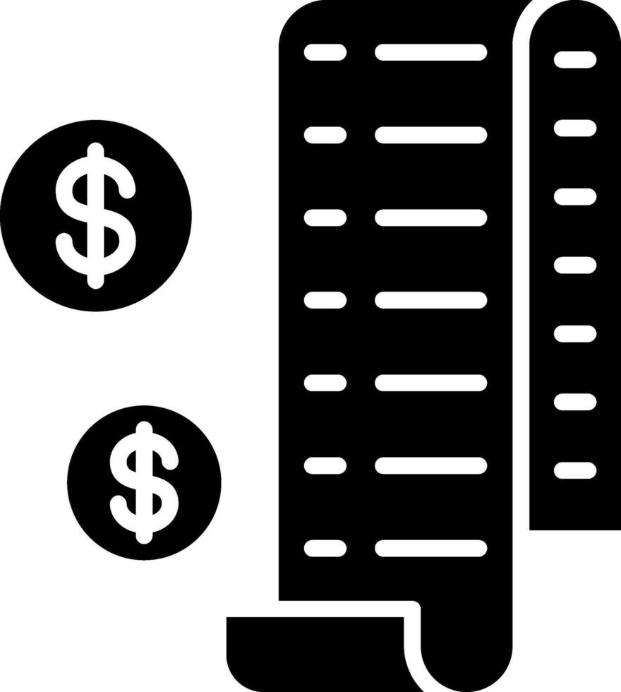 Bill Glyph Icon vector