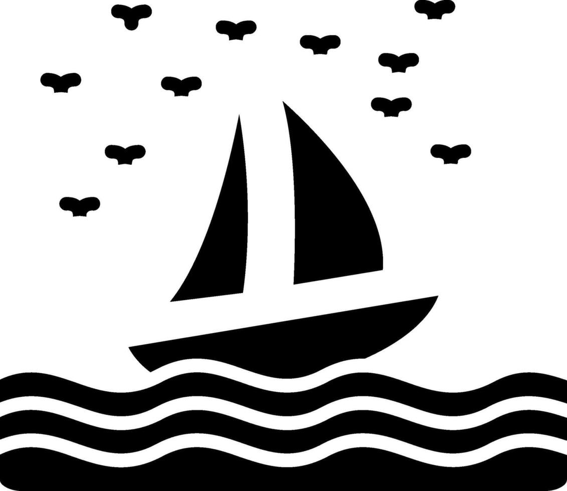 Boat Glyph Icon vector