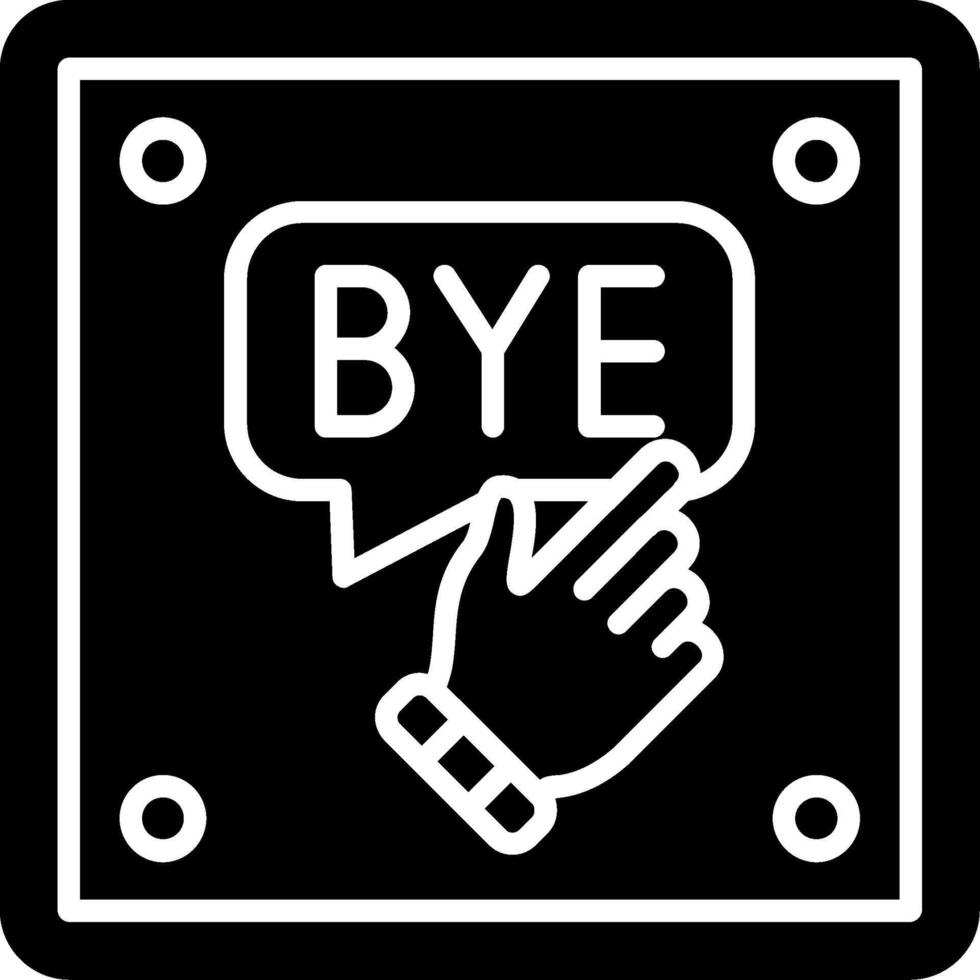 Bye Glyph Icon vector