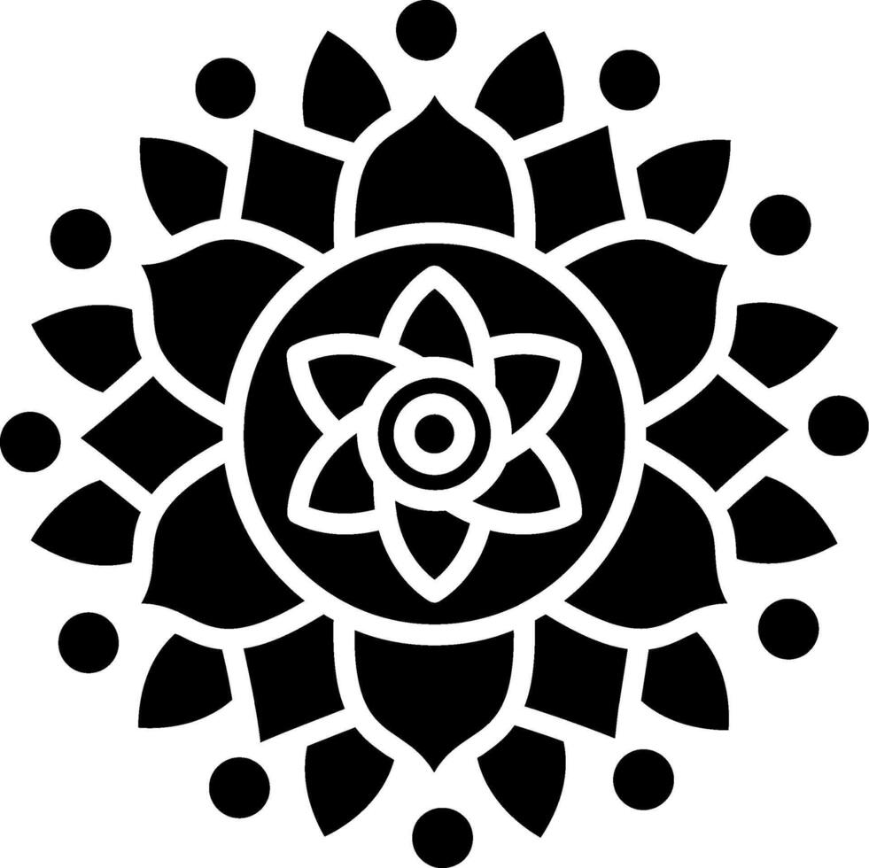 Mandala Glyph Icon vector