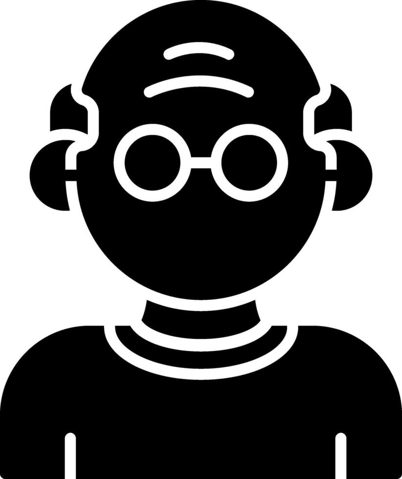 Old Man Glyph Icon vector
