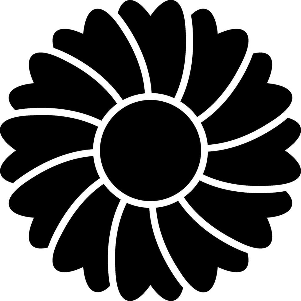 Peony Glyph Icon vector