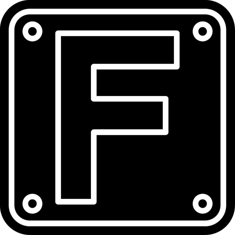 Letter F Glyph Icon vector
