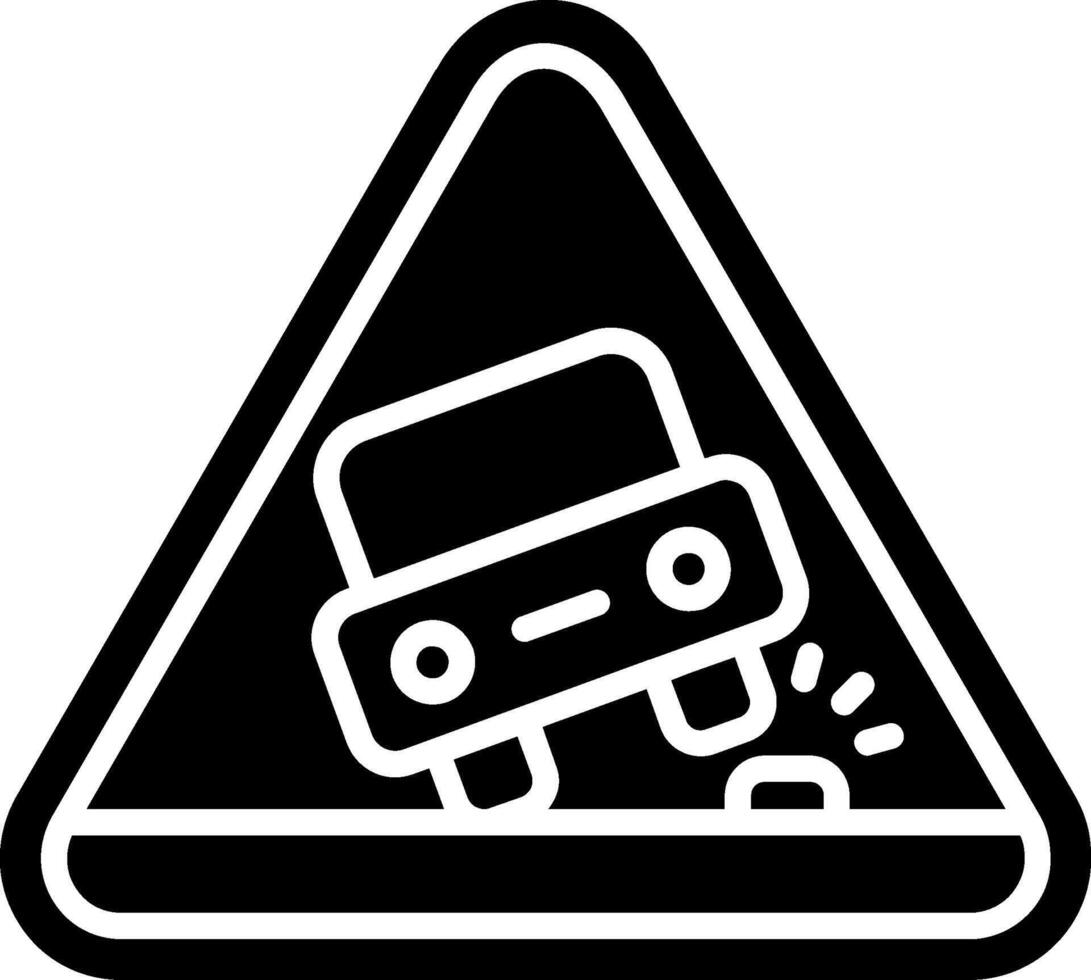 Road Sign Glyph Icon vector