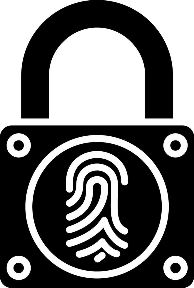 Smart Lock Glyph Icon vector