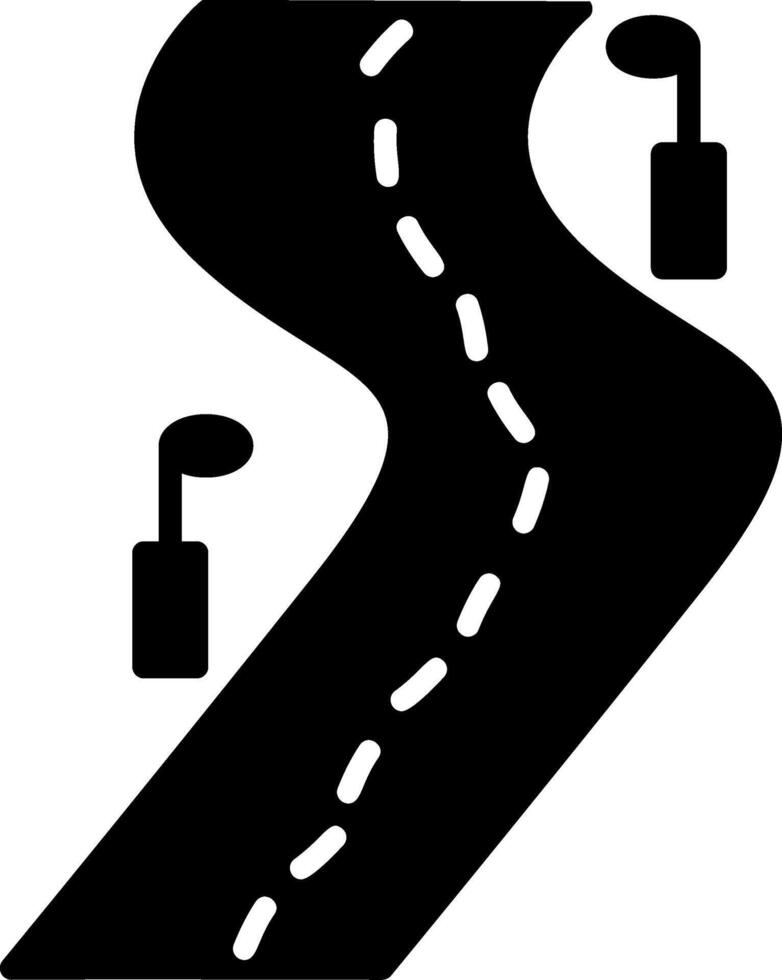 Road Glyph Icon vector