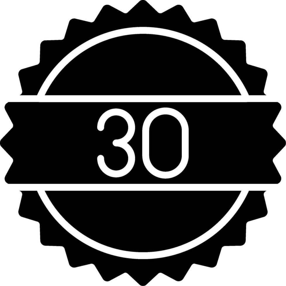30 Days Glyph Icon vector