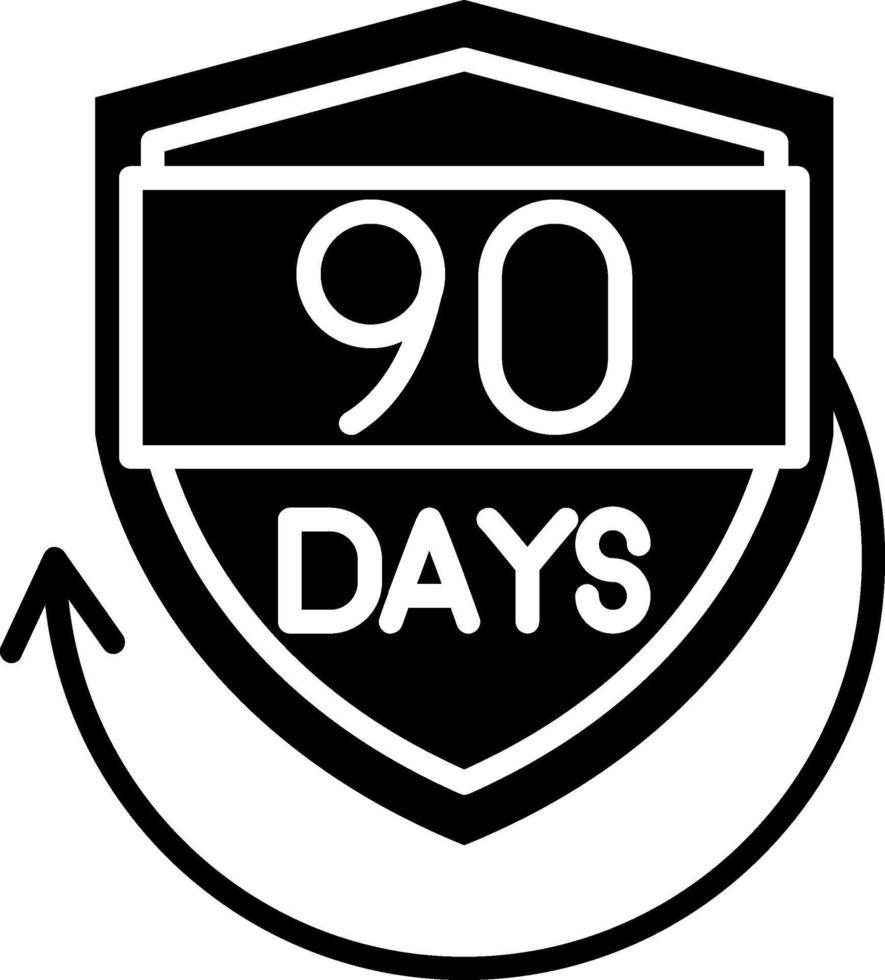 90 Days Glyph Icon vector