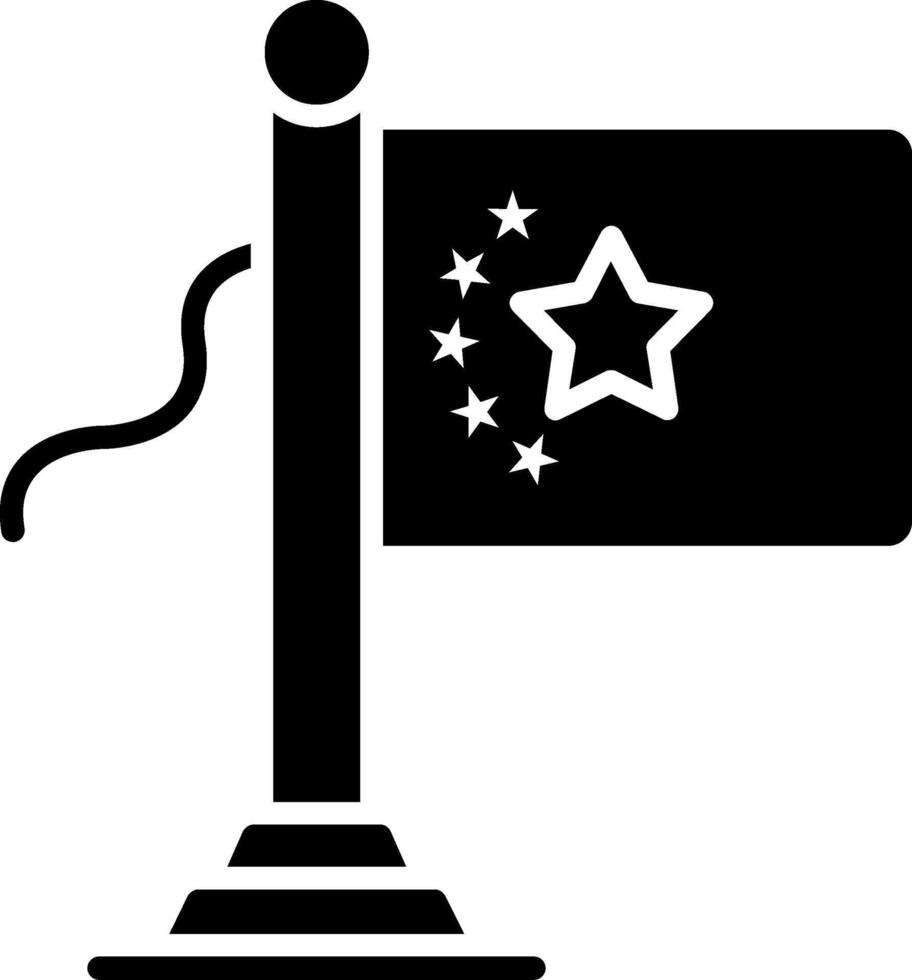 China Flag Glyph Icon vector