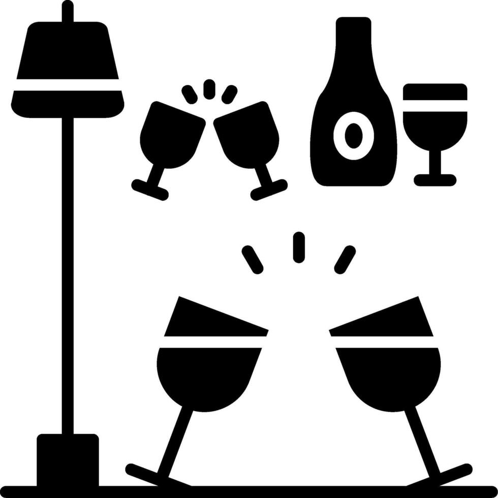Wine glasses Glyph Icon vector