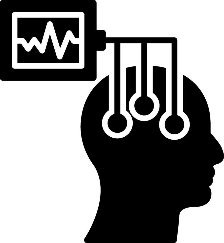 Electroencephalogram Glyph Icon vector