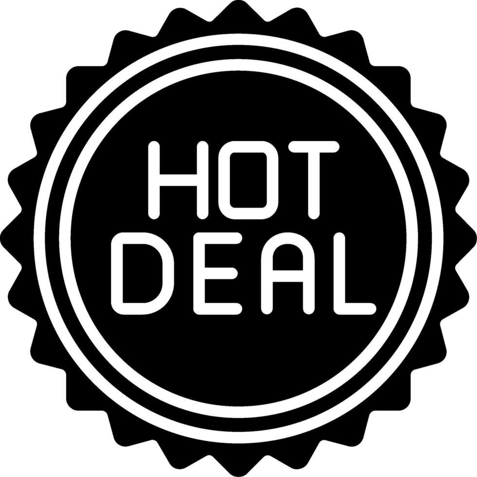 Hot Deal Glyph Icon vector