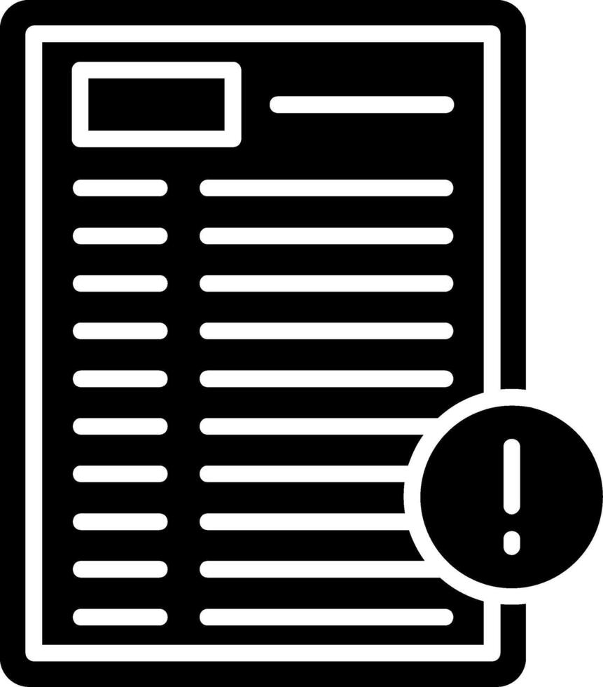Notice Glyph Icon vector