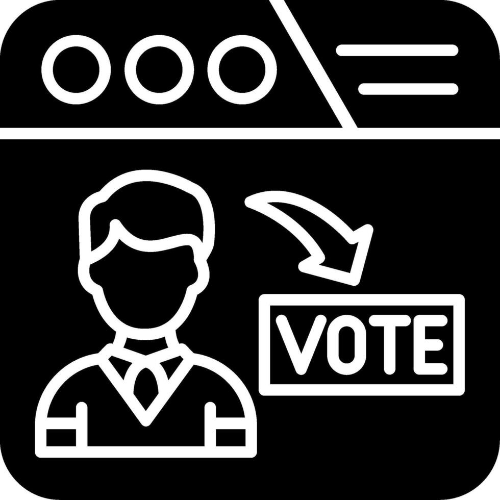 Online Voting Glyph Icon vector