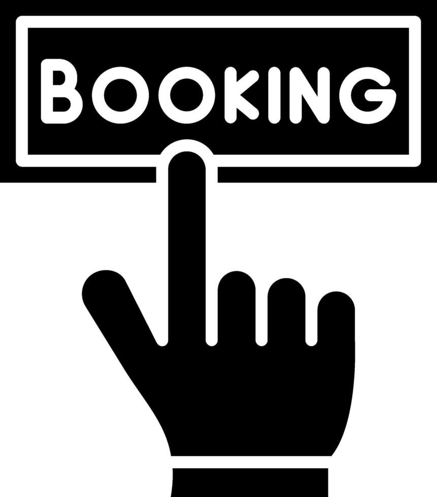 Online Booking Glyph Icon vector