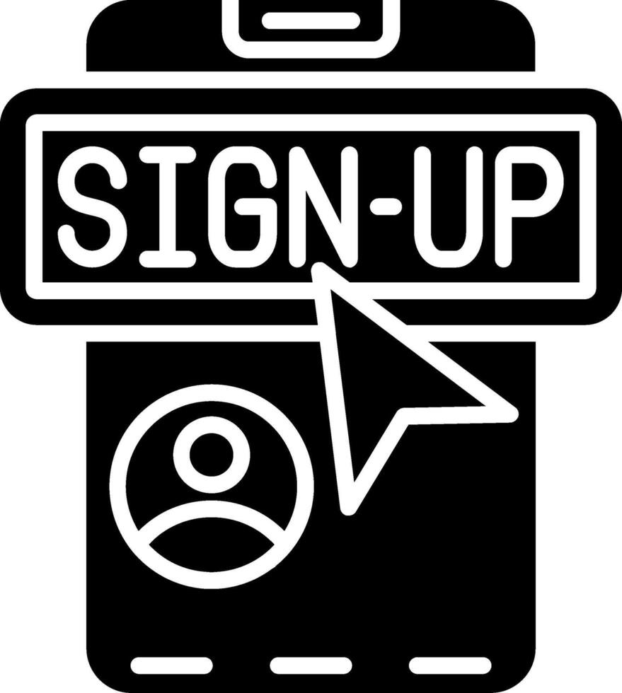 Signup Glyph Icon vector