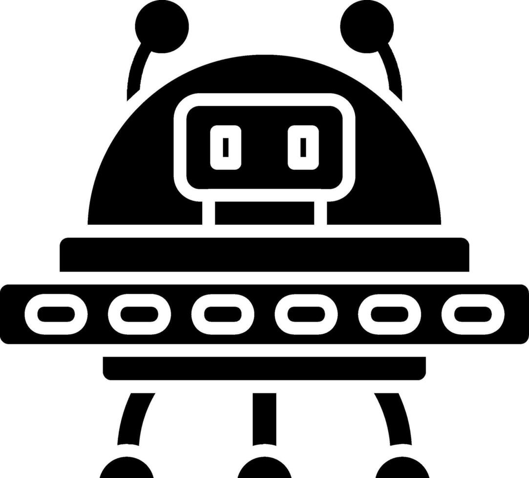 Spaceship Glyph Icon vector