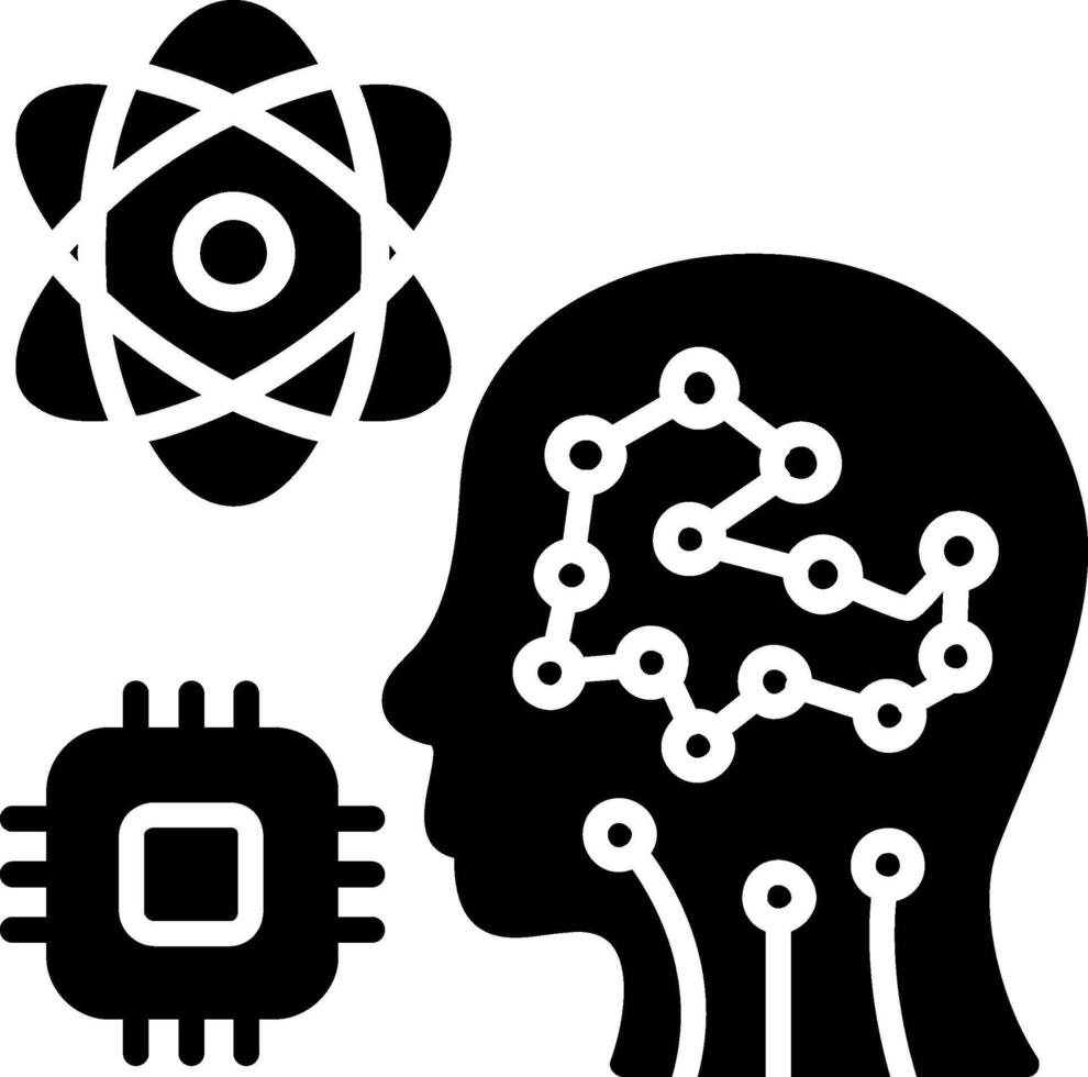 Artificial Intelligence Glyph Icon vector