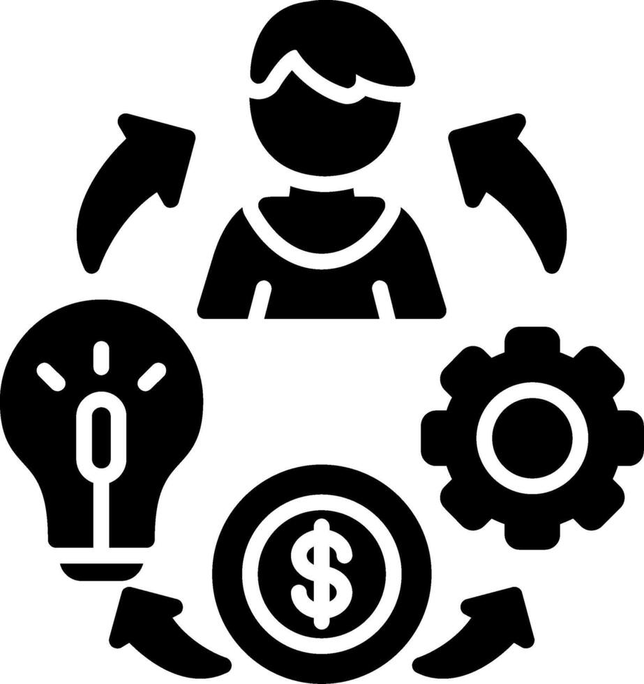 Business Model Glyph Icon vector