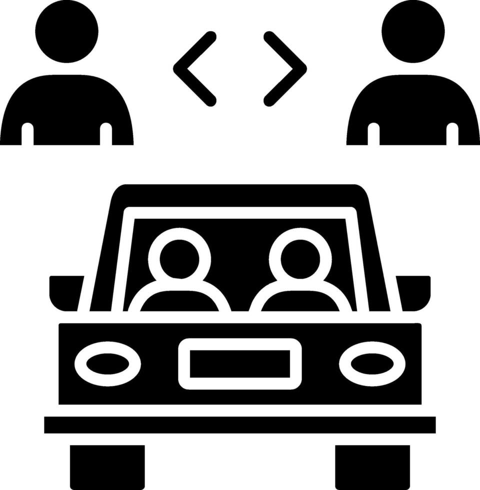 Car Sharing Glyph Icon vector