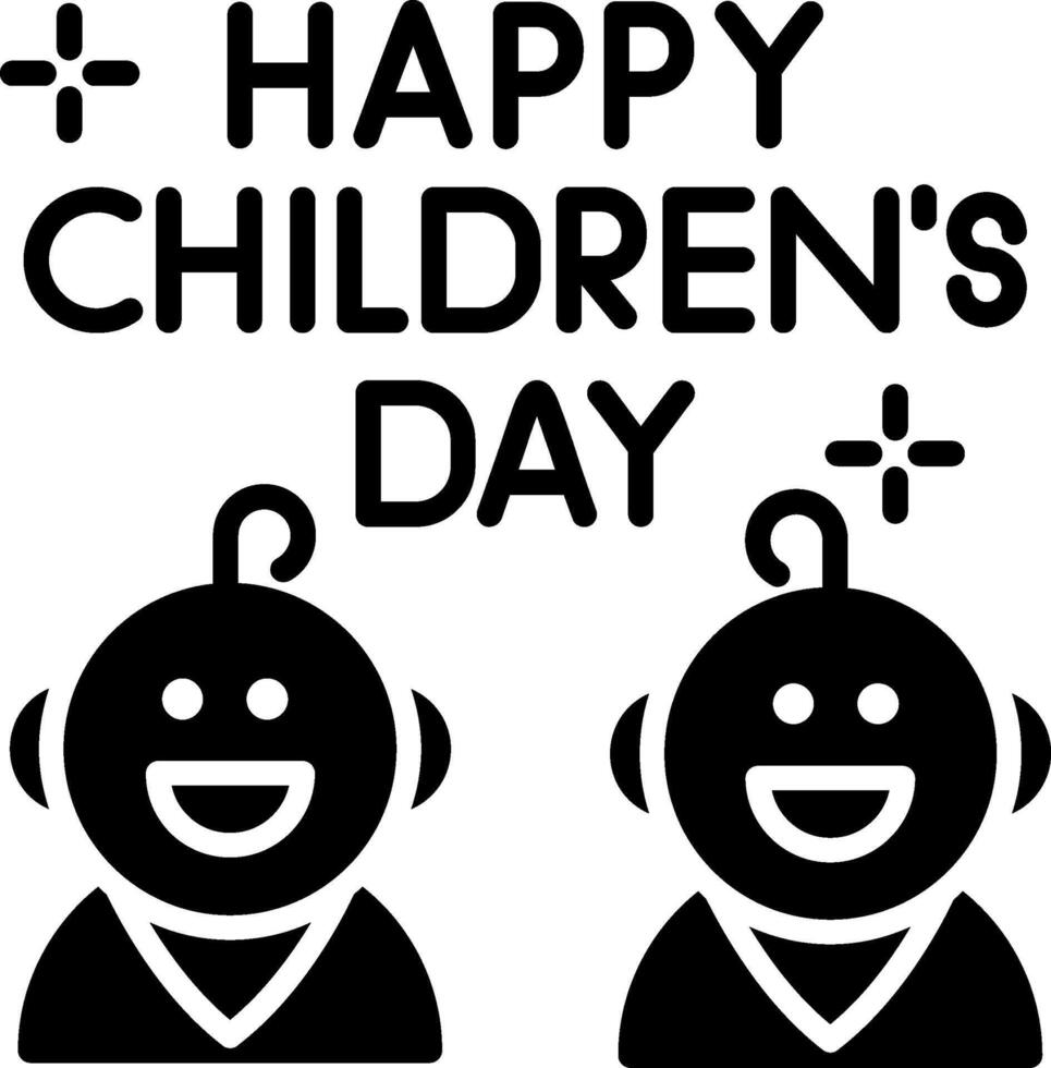 Childrens Day Glyph Icon vector