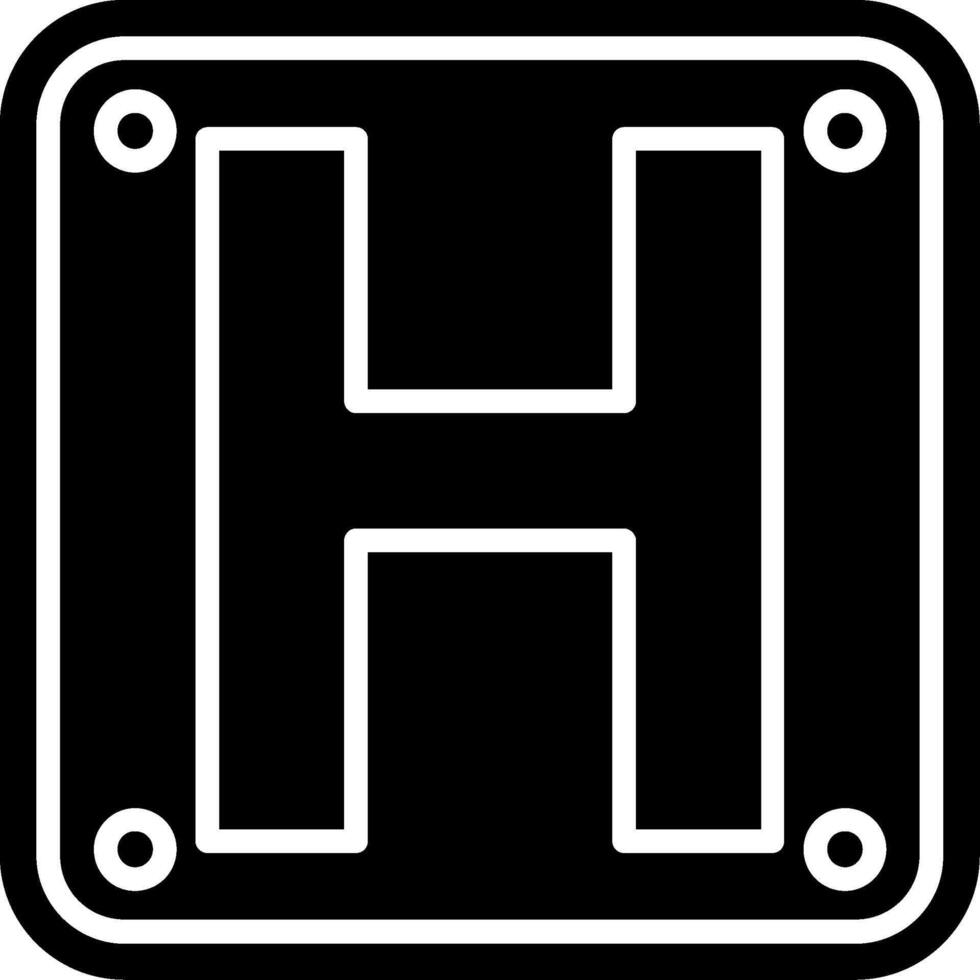 Letter H Glyph Icon vector