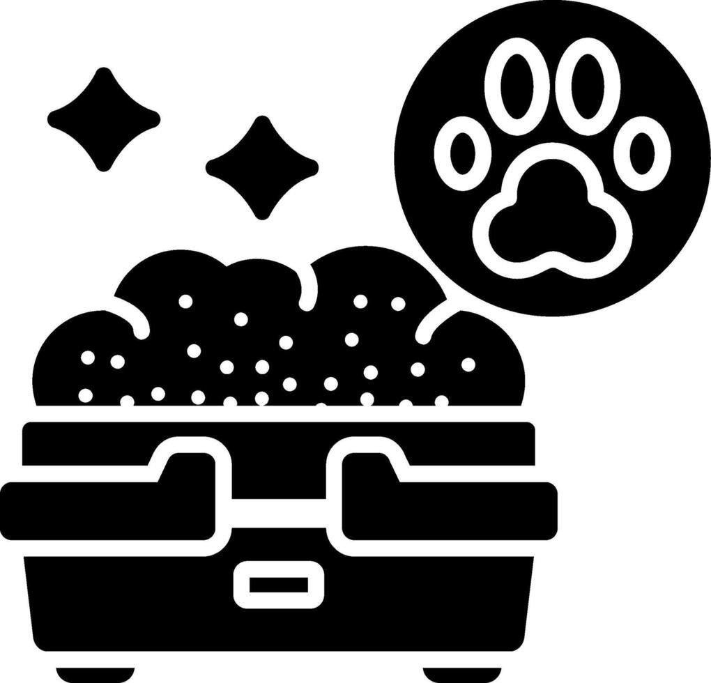 Litter Box Glyph Icon vector