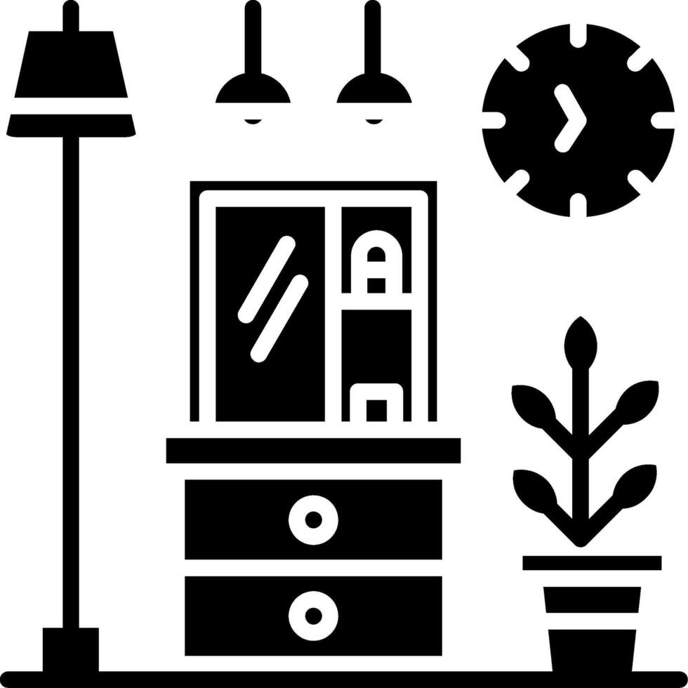 Vanity Table Glyph Icon vector