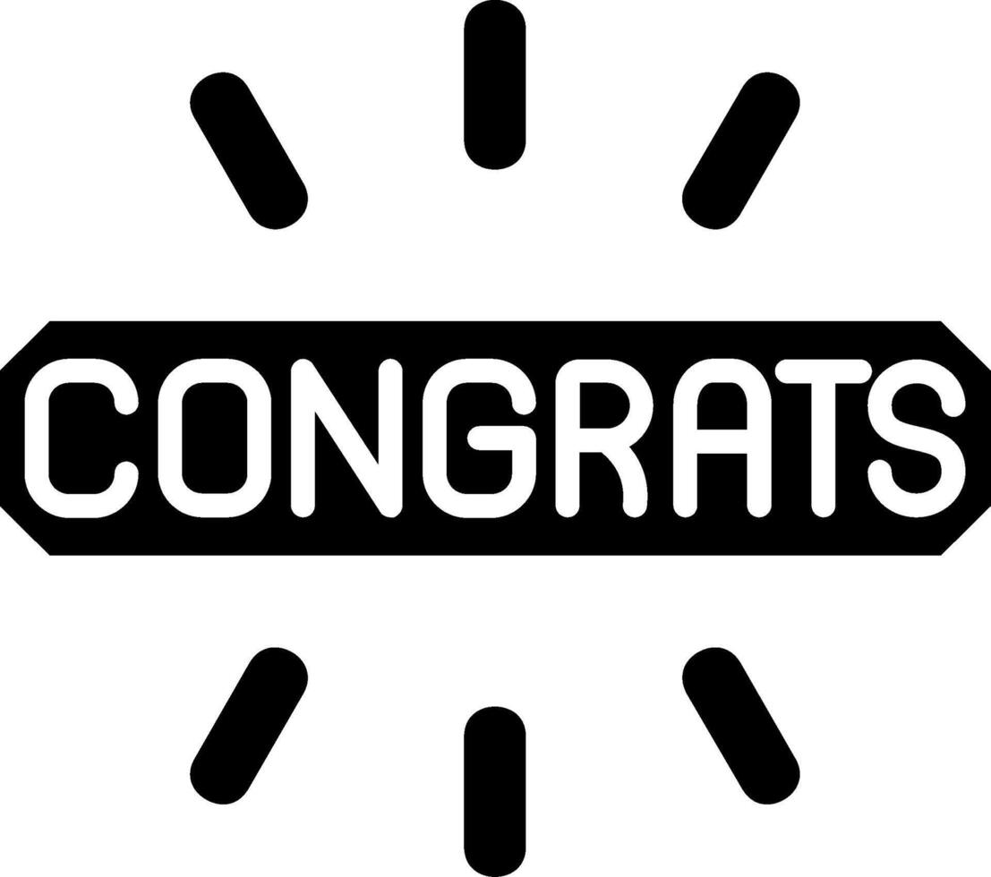 Congrats Glyph Icon vector