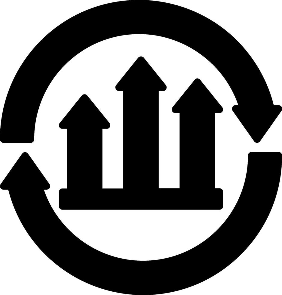 Continuous Improvement Glyph Icon vector