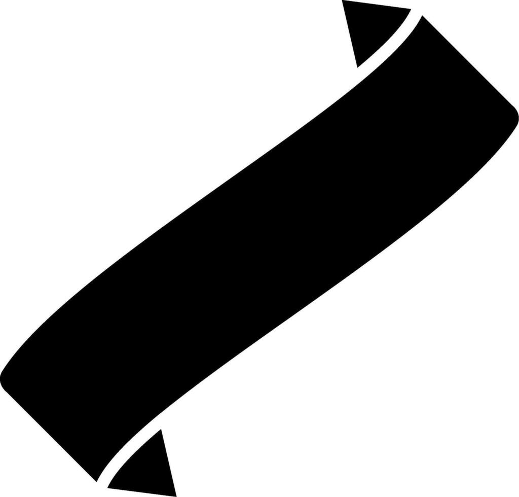 Folded Ribbon Glyph Icon vector