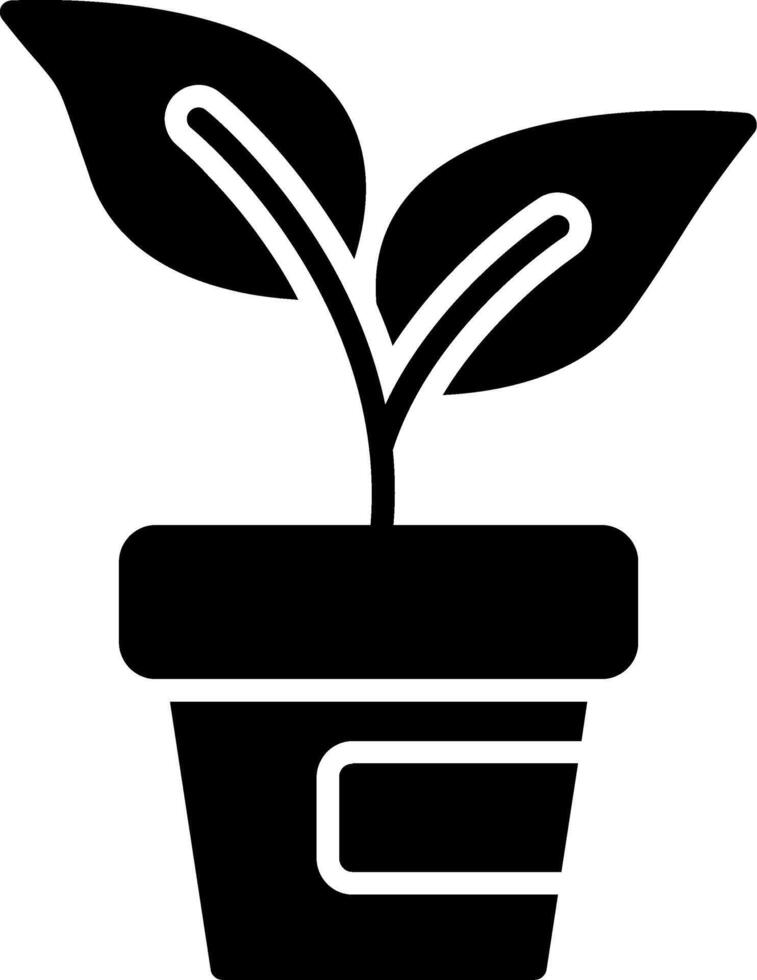 Plant Pot Glyph Icon vector