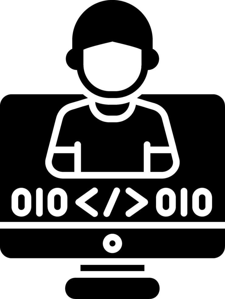 Programmer Glyph Icon vector