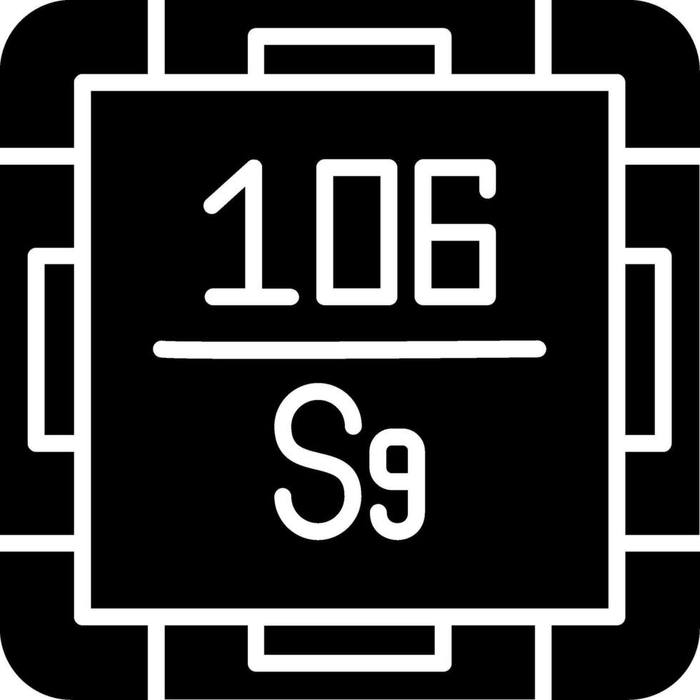 Seaborgium Glyph Icon vector