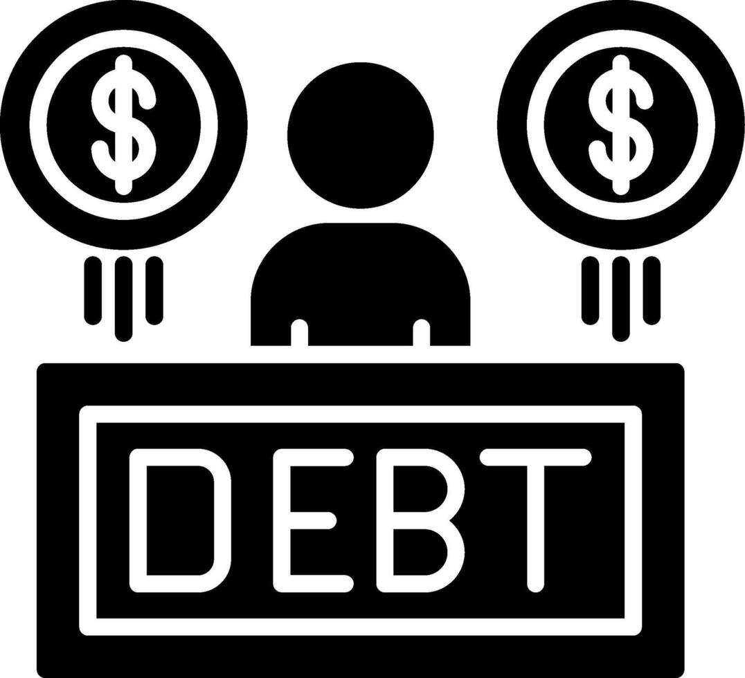 Debt Glyph Icon vector