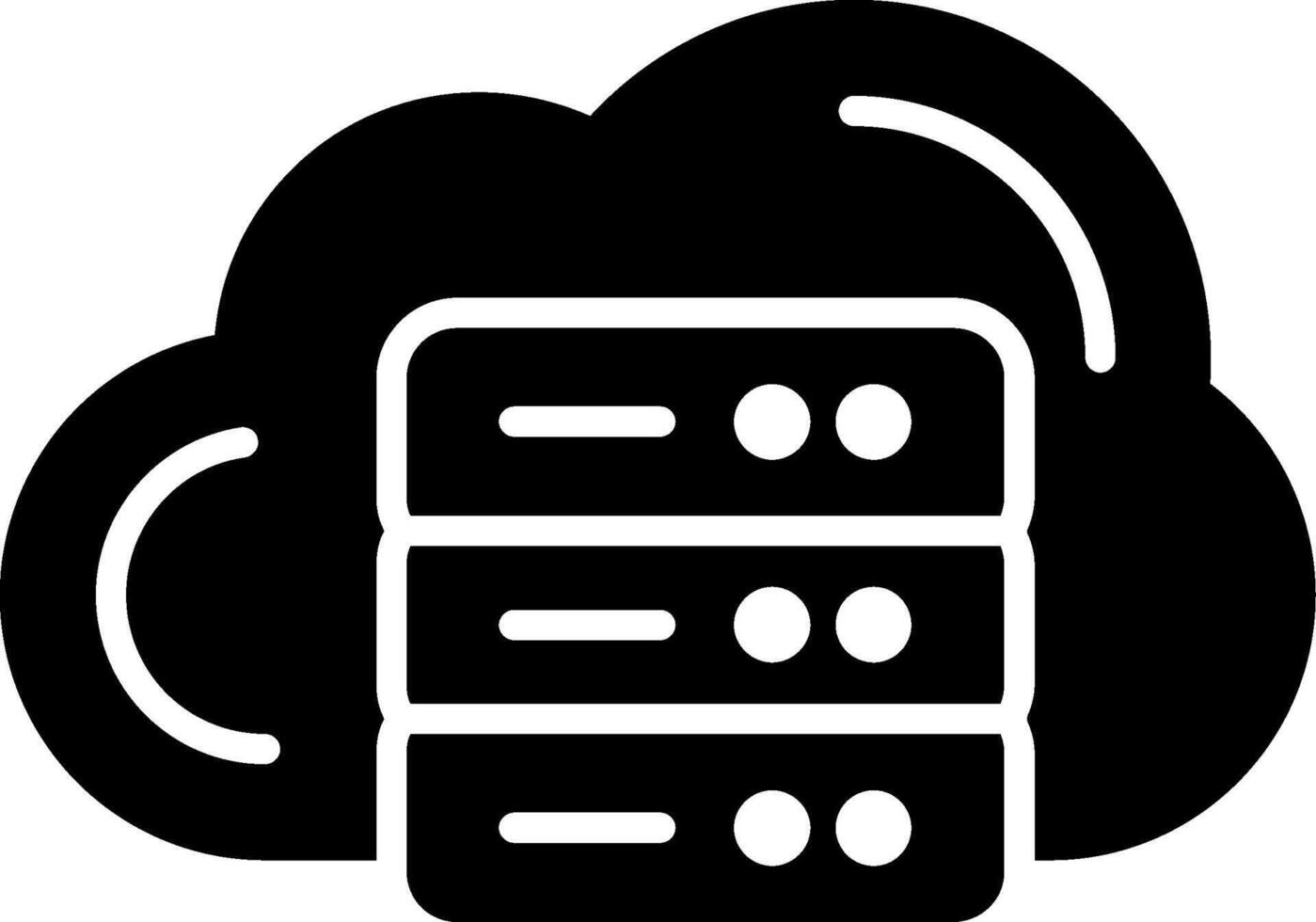 Cloud Database Glyph Icon vector