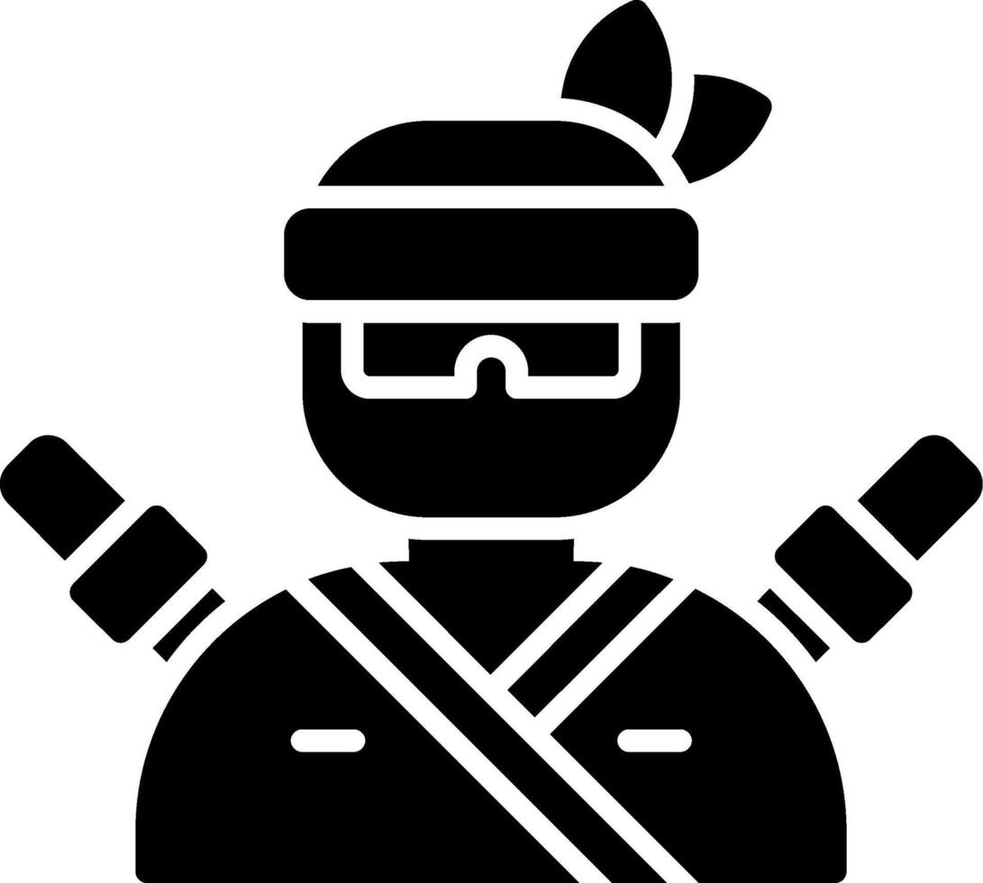 Ninja Glyph Icon vector