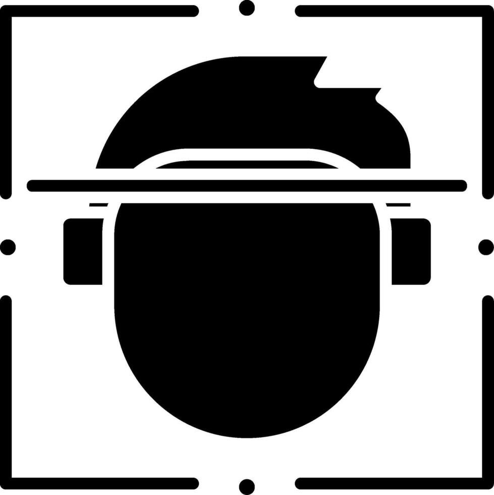 Face Scan Glyph Icon vector