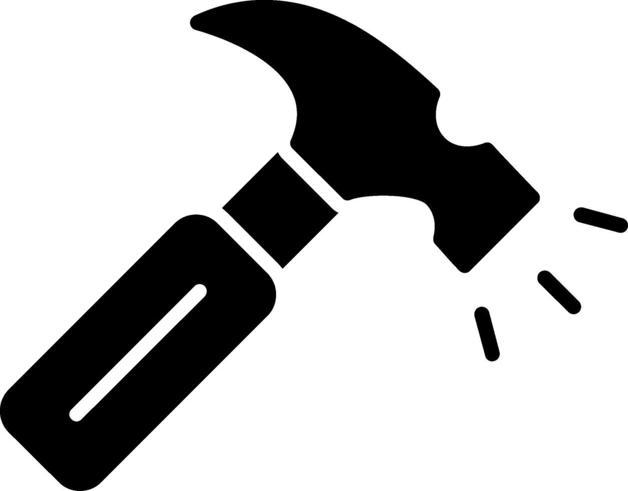 Hammer Glyph Icon vector