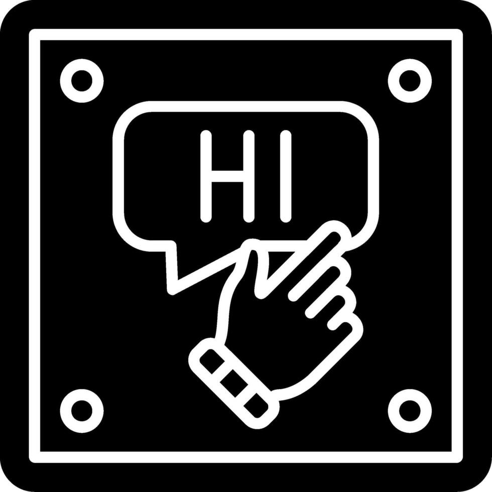 Hi Glyph Icon vector