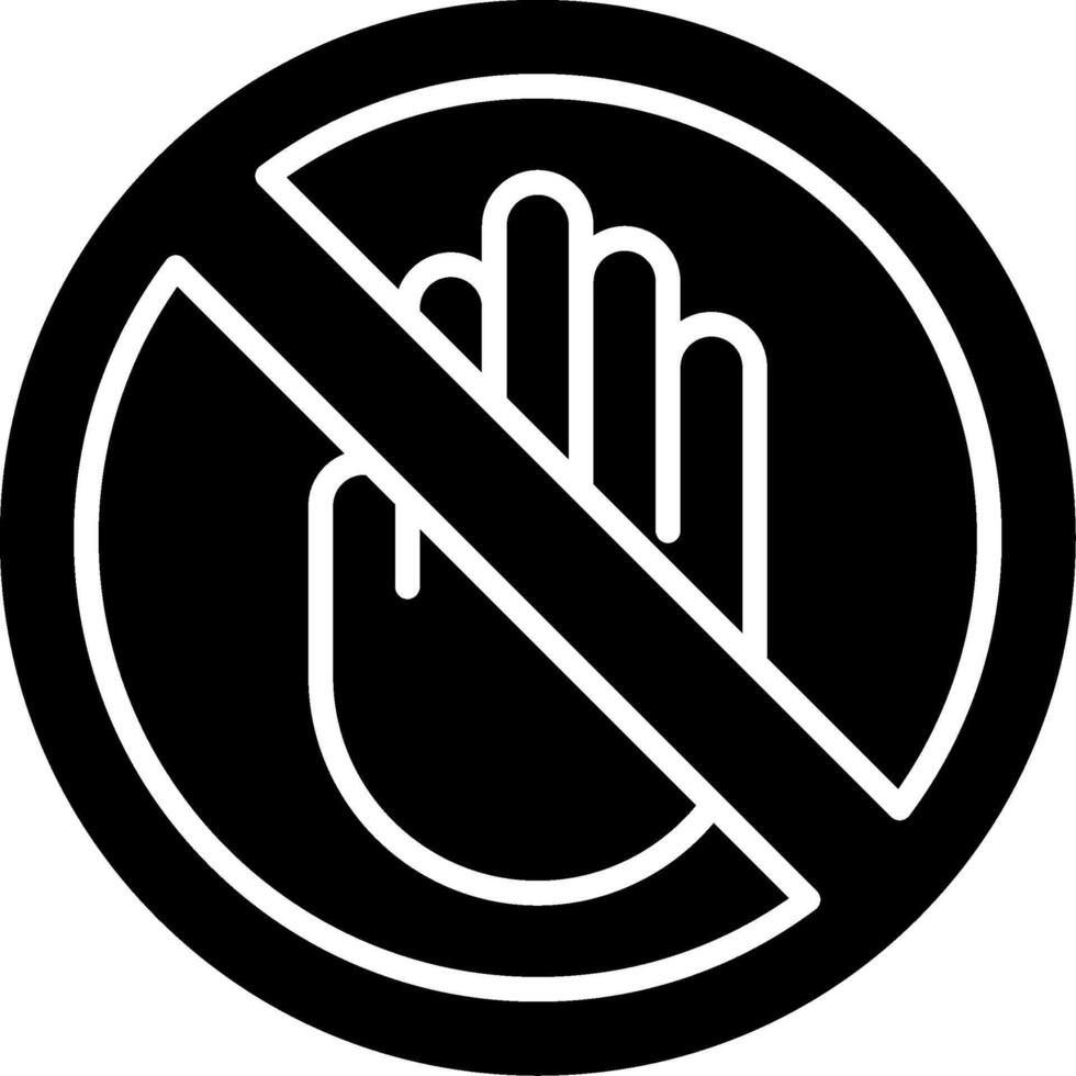 No Entry Glyph Icon vector