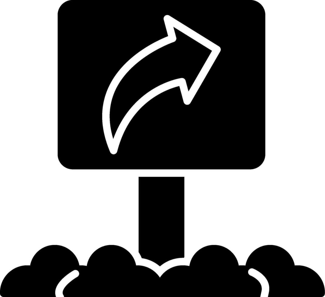 One Way Glyph Icon vector