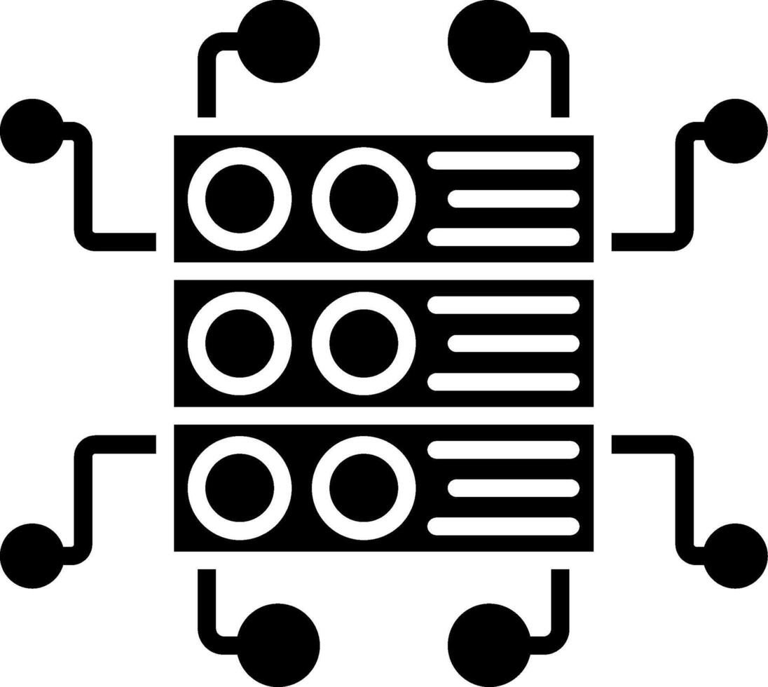 Technology Integration Glyph Icon vector