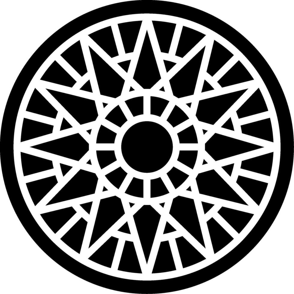 Mandala Glyph Icon vector