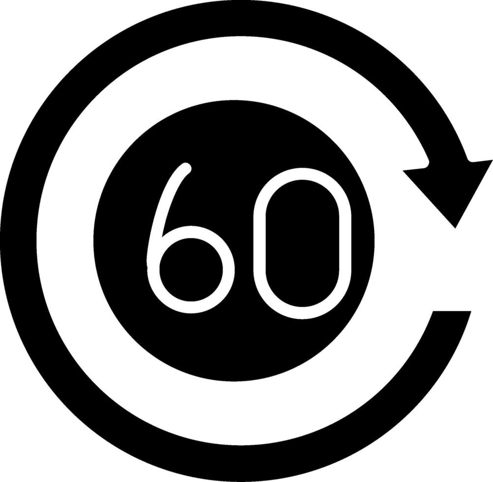 60 Days Glyph Icon vector