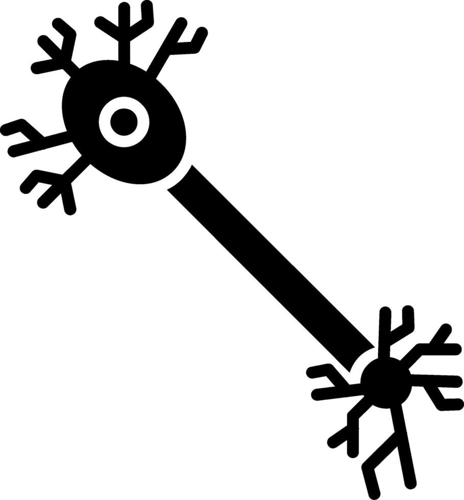 Bipolar Neuron Glyph Icon vector