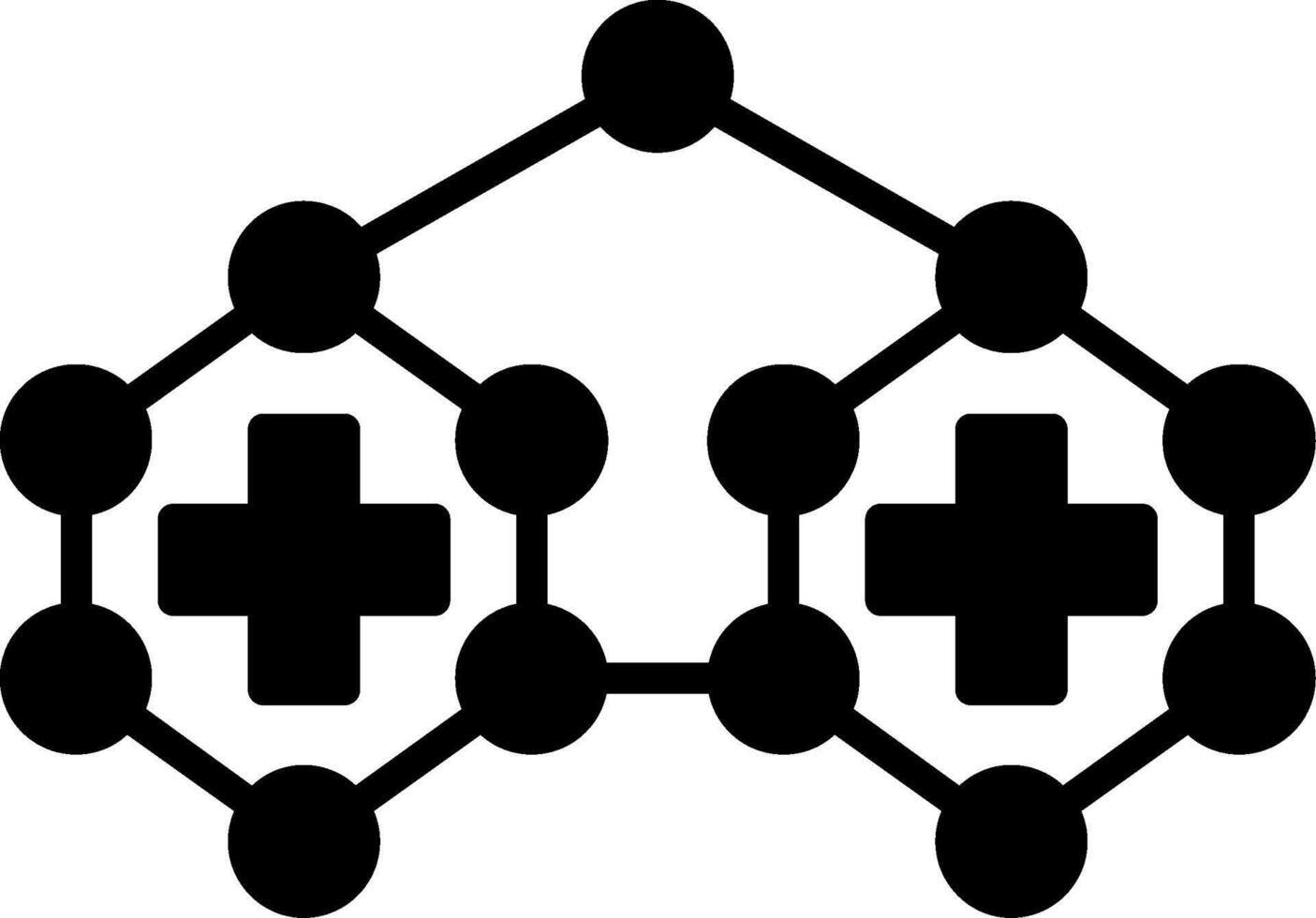 Glucose Molecule Glyph Icon vector