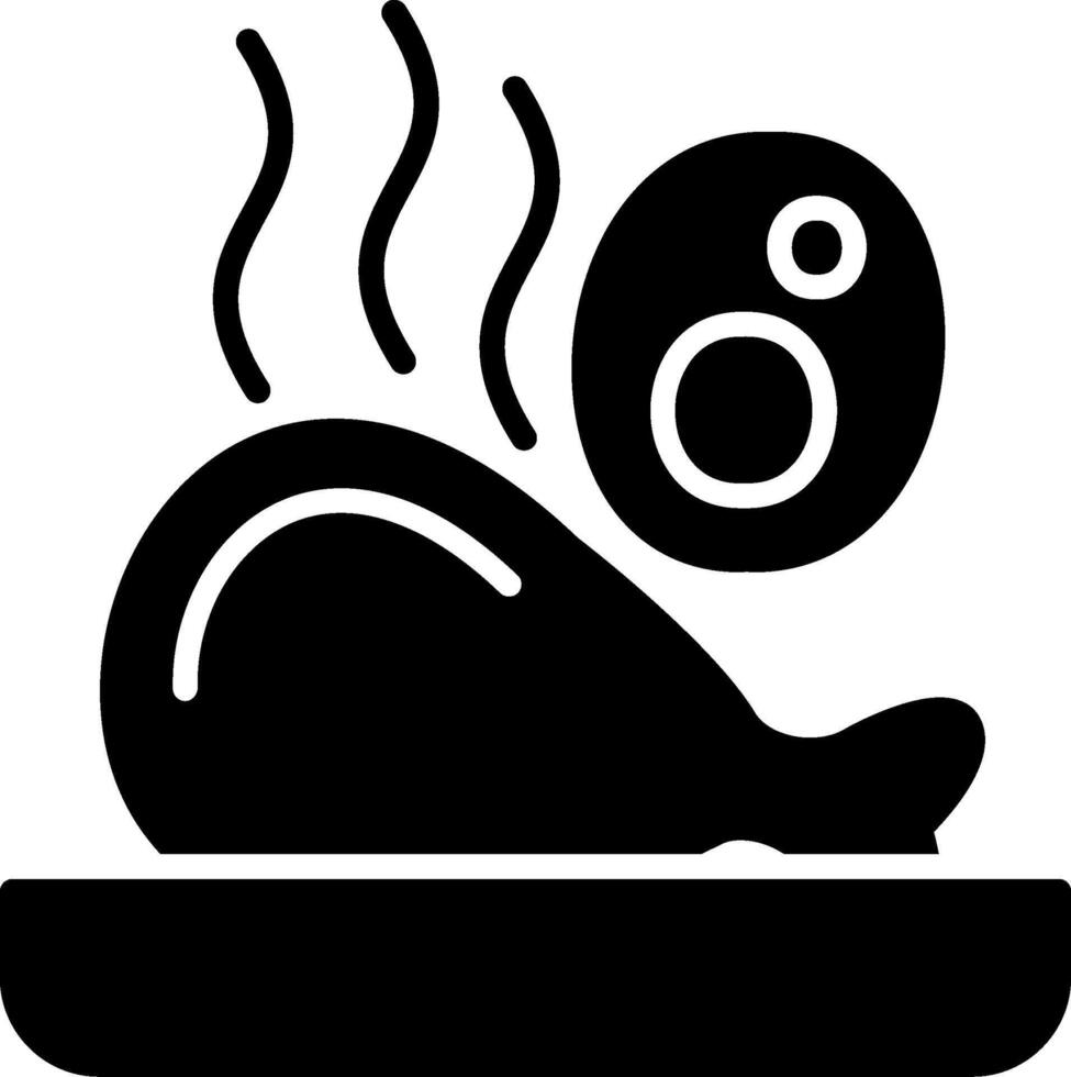 Ham Leg Glyph Icon vector